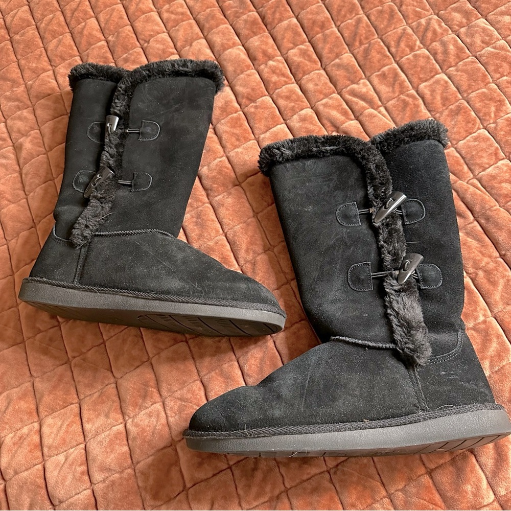Canyon River Blues Black Winter Boots with Faux Fur